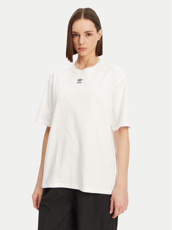 adidas Tričko Essentials Boyfriend JC8967 Biela Oversize