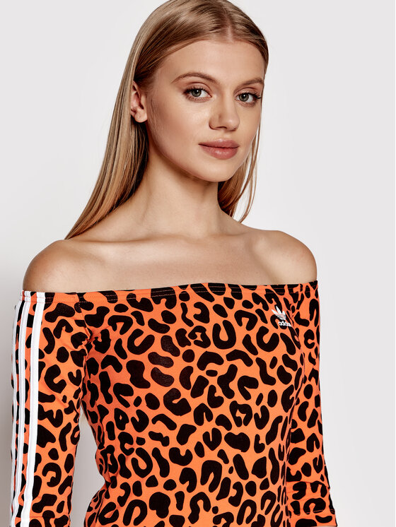 adidas adidas Každodenné šaty RICH MNISI HC4466 Oranžová Slim Fit