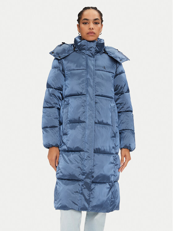 Calvin Klein Jeans Calvin Klein Jeans Winterjacke Shiny Monologo J20J224617 Blau Regular Fit