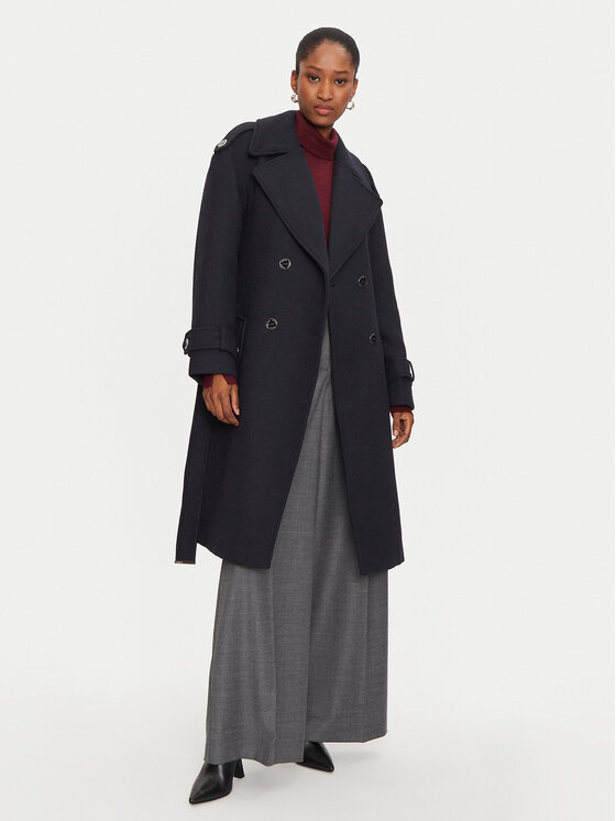 Morgan Morgan Wollmantel 242-GDINE Dunkelblau Regular Fit