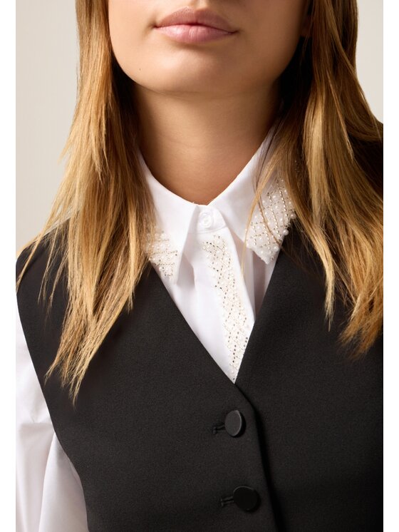 Oltre Oltre Gilet L031R000042N033 Nero Slim Fit