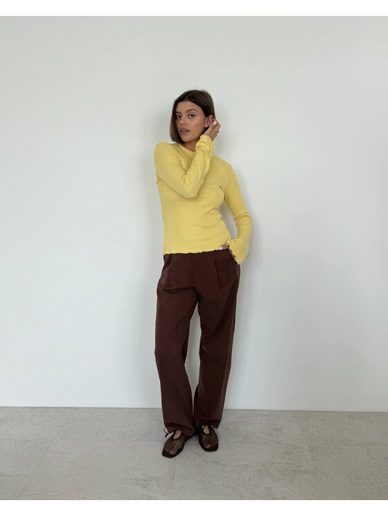 Le Songe Le Songe Longsleeve ELLA Żółty Basic Fit