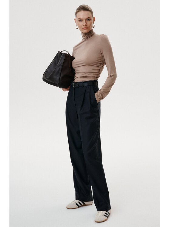 MARI PRETI MARI PRETI Pantaloni di tessuto Cavalier II Nero Wide Leg