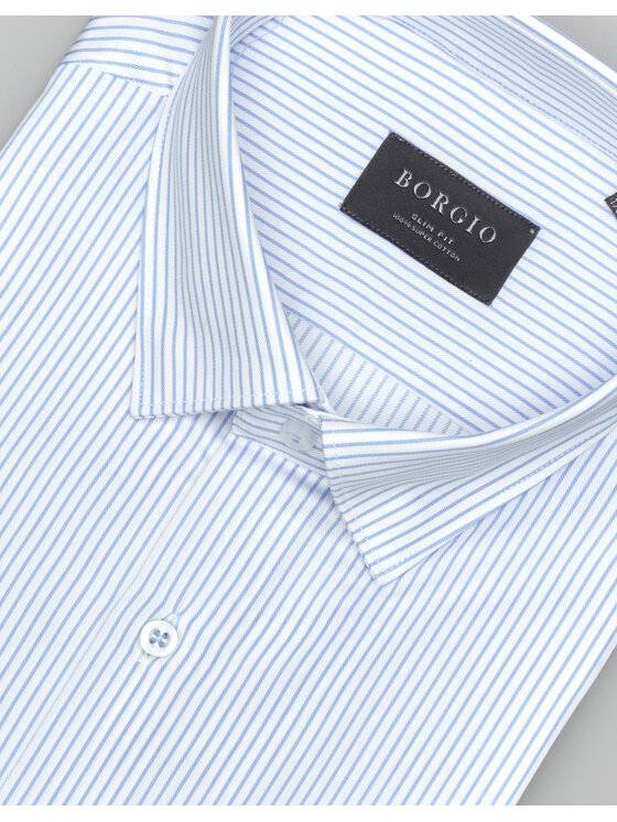Borgio Borgio Koszula passa 00573 Biały Slim Fit