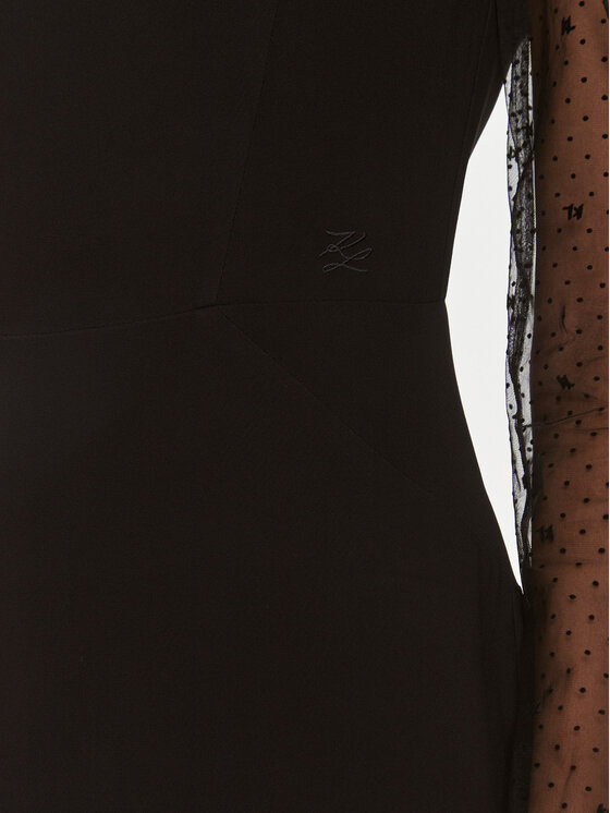 KARL LAGERFELD KARL LAGERFELD Cocktail obleka 240W1303 Črna Slim Fit