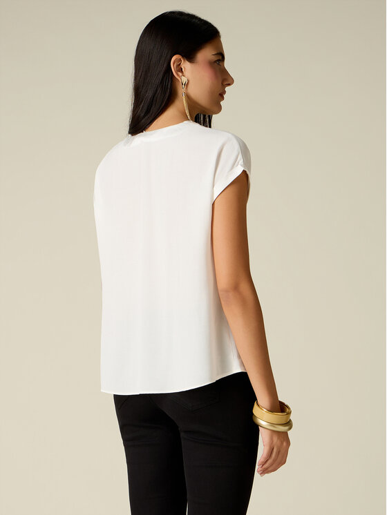 Oltre Oltre Blusa 2488J200825N011 Bianco Regular Fit