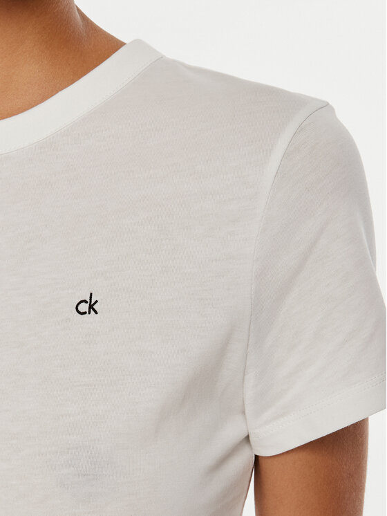 Calvin Klein Calvin Klein Tricou Emb Graphic K20K208061 Alb Slim Fit