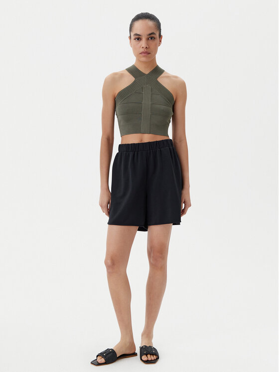 Liu Jo Liu Jo Bavlnené šortky TA5227 J4869 Čierna Relaxed Fit