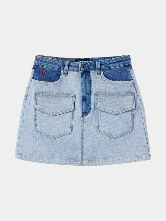 Desigual Desigual Spódnica jeansowa Rimini 24SWFD08 Niebieski Regular Fit