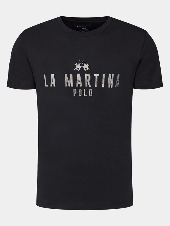 la martina t-shirt ymr322 js206 noir regular fit