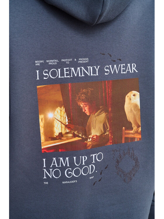 NAOKO NAOKO Bluza I Solemnly Swear Szary ciemny Loose Fit
