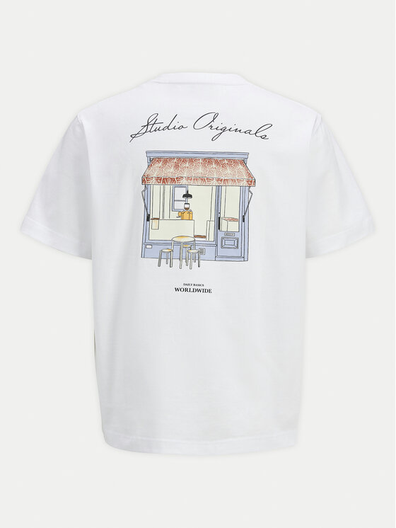 Jack&Jones Jack&Jones Majica Islington 12273015 Bela Loose Fit
