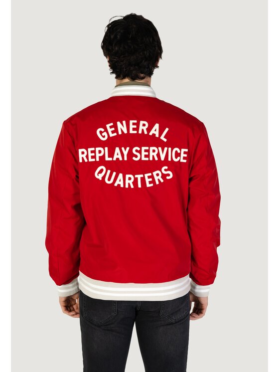 REPLAY REPLAY Kurtka skórzana M8440.000.85120 Czerwony To Fit