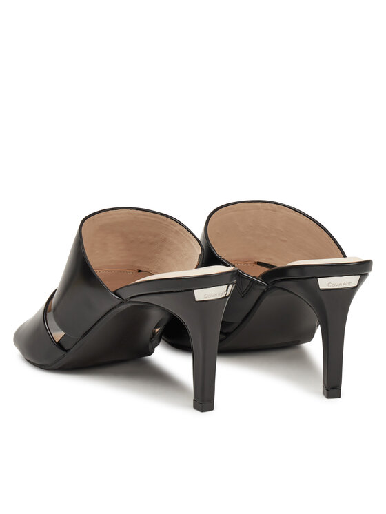 Calvin Klein Calvin Klein Παντόφλες Heel Mule 70 - Lth 2 Straps HW0HW02460 Μαύρο