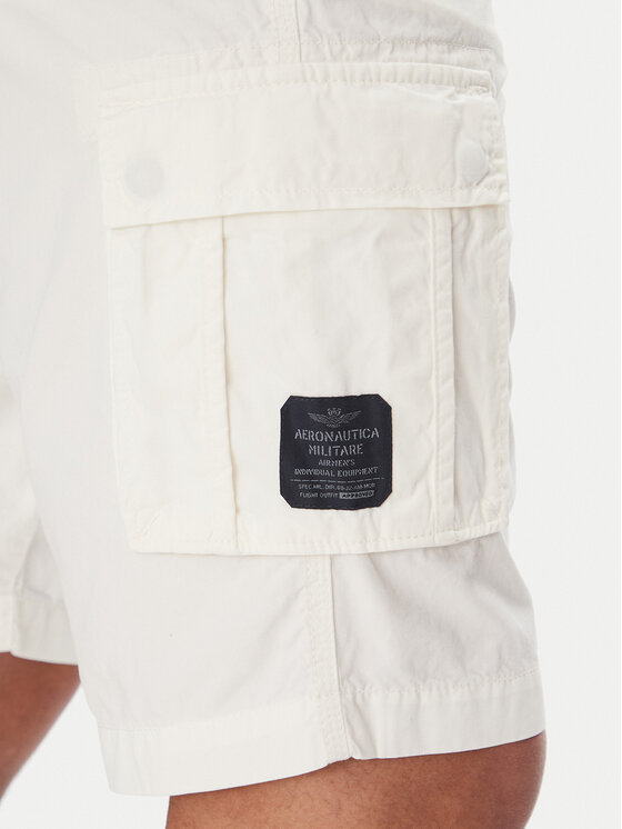 Aeronautica Militare Aeronautica Militare Шорти з тканини 251BE066CT1122 Білий Regular Fit