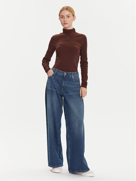 Tommy Jeans Tommy Jeans Блузка Essential DW0DW19830 Коричневий Slim Fit