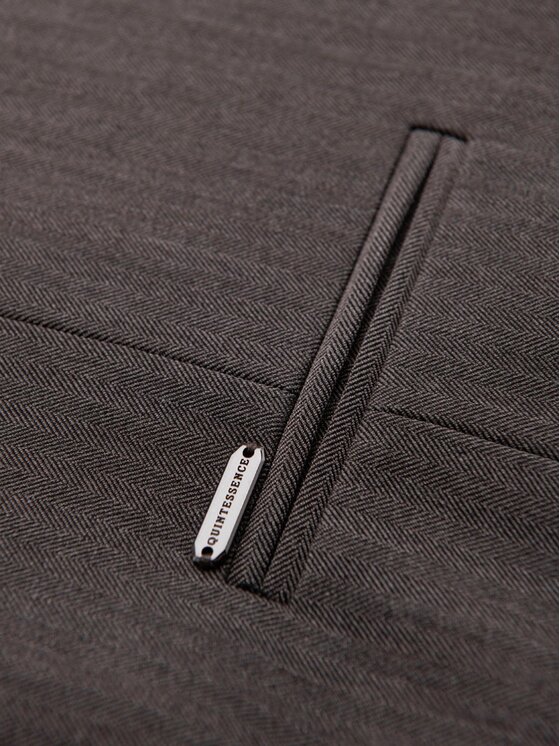 Ombre Ombre Kamizelka garniturowa OM-BLZV-0143 Szary Slim Fit