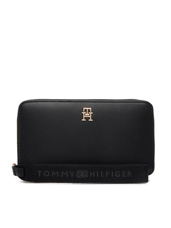 Tommy Hilfiger Tommy Hilfiger Borsetta Th Logotape Compact Zip Around AW0AW18699 Nero