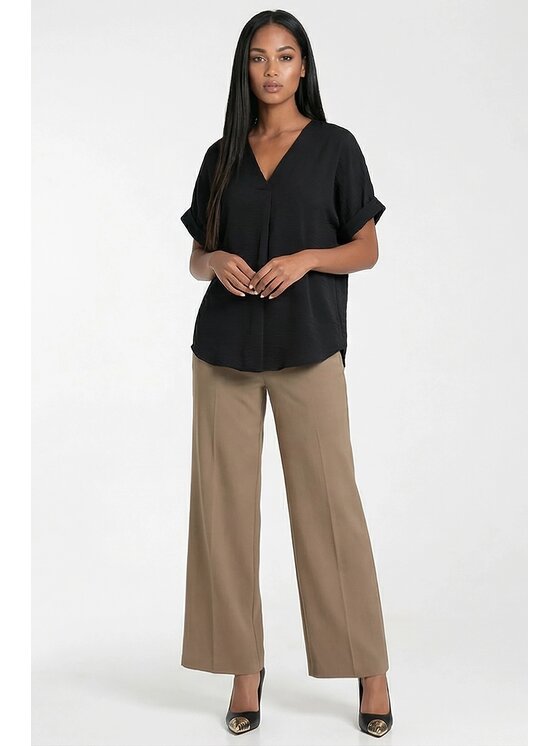 FIGL FIGL Bluzka M1321 Czarny Regular Fit