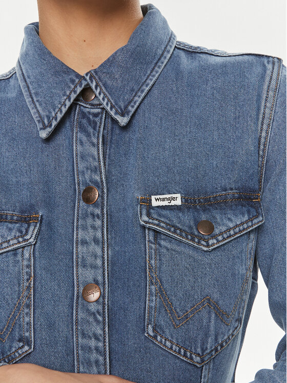 Wrangler Wrangler Sukienka jeansowa 112350340 Niebieski Regular Fit