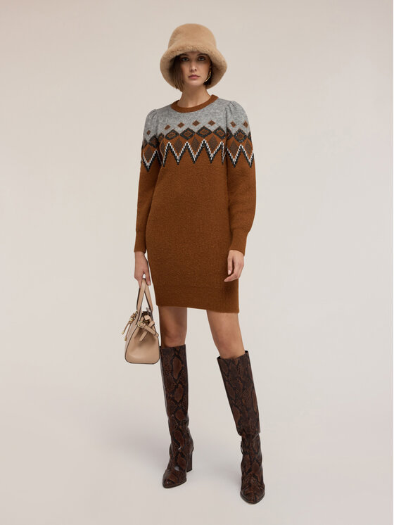 Motivi Motivi Vestito da giorno 7612W001520N0V2 Marrone Slim Fit