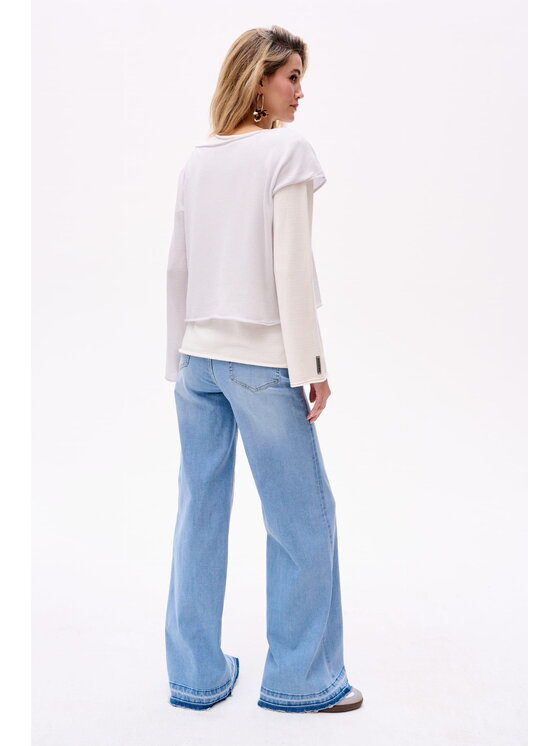 blue shadow blue shadow Sweter Two In One Szary Regular Fit