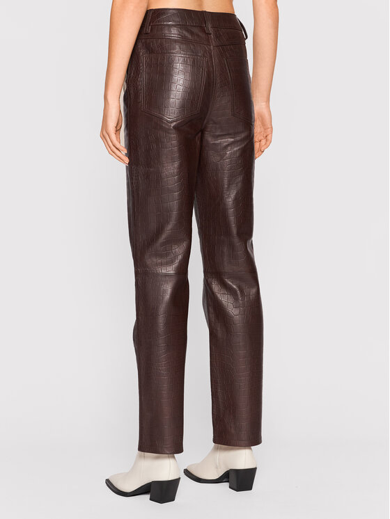 Gestuz Gestuz Odinės kelnės Sally 10905552 Ruda Regular Fit