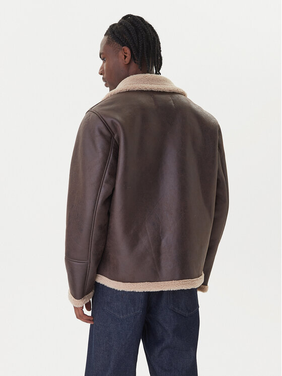 Jack & Jones Jack & Jones Bunda z imitace kůže Cambridge 12282946 Hnědá Regular Fit