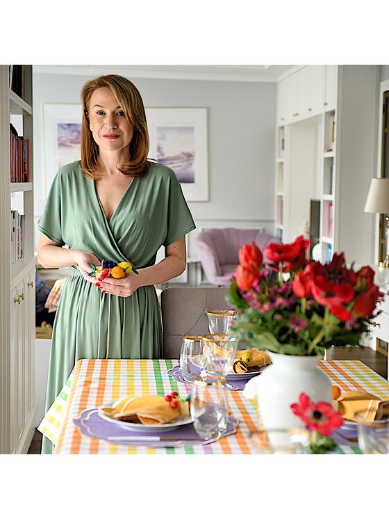 Roseberry Home Roseberry Home Obrączka na serwetki Rainbow Gingham Kolorowy