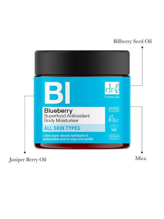 Dr Botanicals Dr Botanicals Nawilżający balsam do ciała z jagodami superfood, 60 ml Krem do ciała