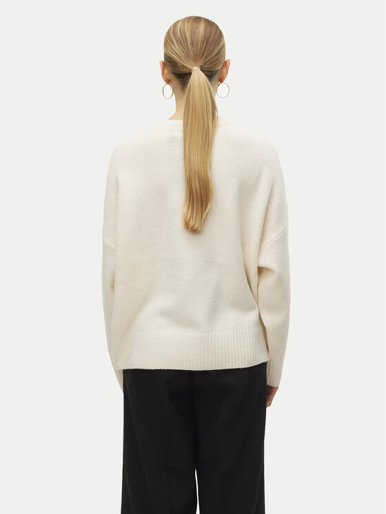 Vero Moda Vero Moda Sweter Boom 10320463 Écru Loose Fit