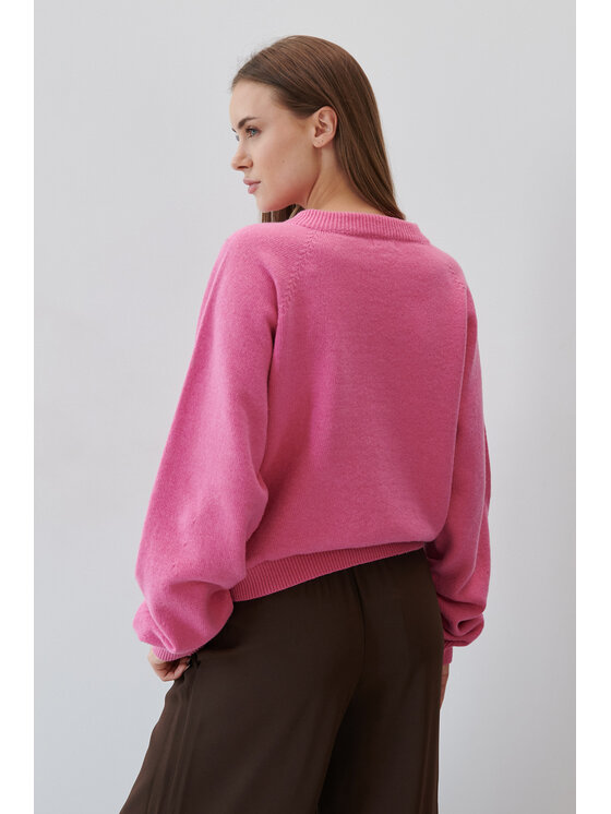 Fobya Fobya Sweter F2063 Różowy Basic Fit