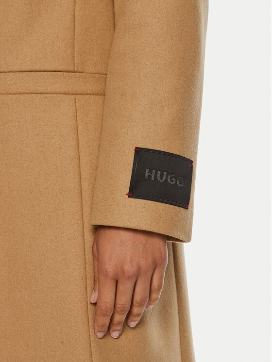 HUGO Hugo Gyapjú kabát Mojeni 50526199 Bézs Regular Fit