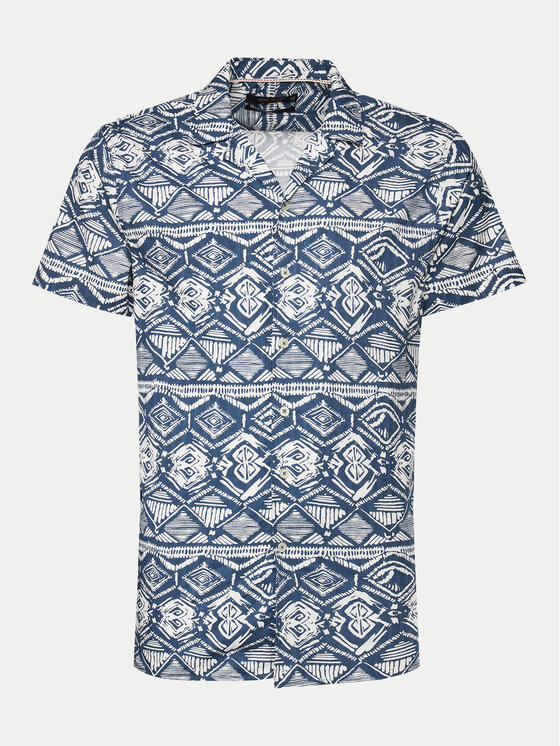 INDICODE INDICODE Košile Mowgli 20-412 Tmavomodrá Regular Fit