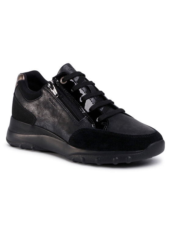 Geox Mädchen Sneaker D Alleniee B – Aus Leder, Mit Gummisohle & Schnürung, Flache Absätze