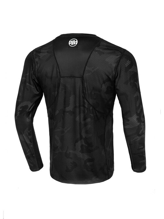 PITBULL PITBULL Koszulka techniczna Longsleeve Mesh Performance Pro plus Net Camo Hilltop II M Czarny Regular Fit
