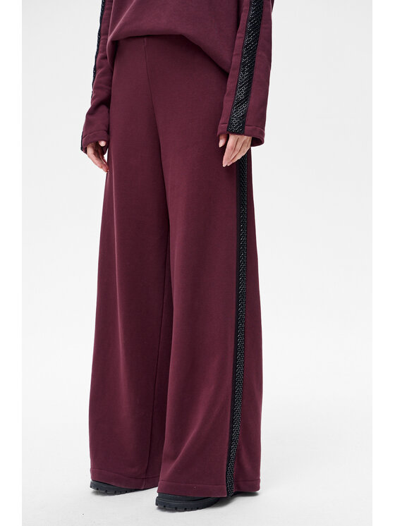 blue shadow blue shadow Spodnie damskie Disa Bordowy Regular Fit