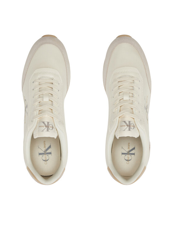 Calvin Klein Jeans Calvin Klein Jeans Sneakersy Retro Runner Low Mix Mtl YM0YM01032 Écru