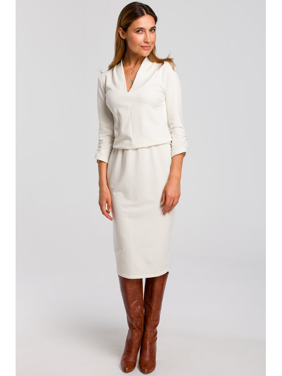Stylove Stylove Každodenní šaty S194 Bílá Regular Fit