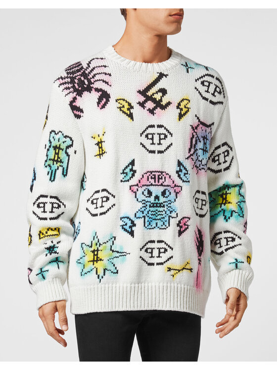 PHILIPP PLEIN PHILIPP PLEIN Longsleeve 5337 Bianco Regular Fit