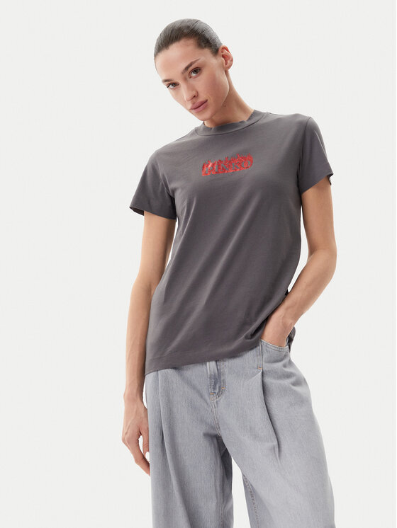 PINKO PINKO T-Shirt Trapani 105050 A2D6 Šedá Regular Fit