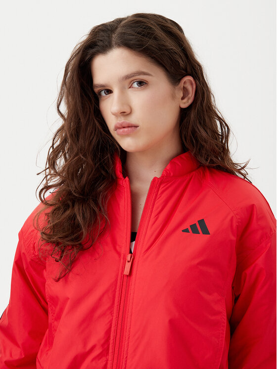 adidas adidas Geacă bomber Essentials 3-Stripes JP1724 Roșu Loose Fit
