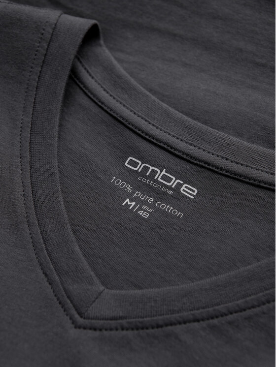 Ombre Ombre Longsleeve L171 Szary ciemny Regular Fit