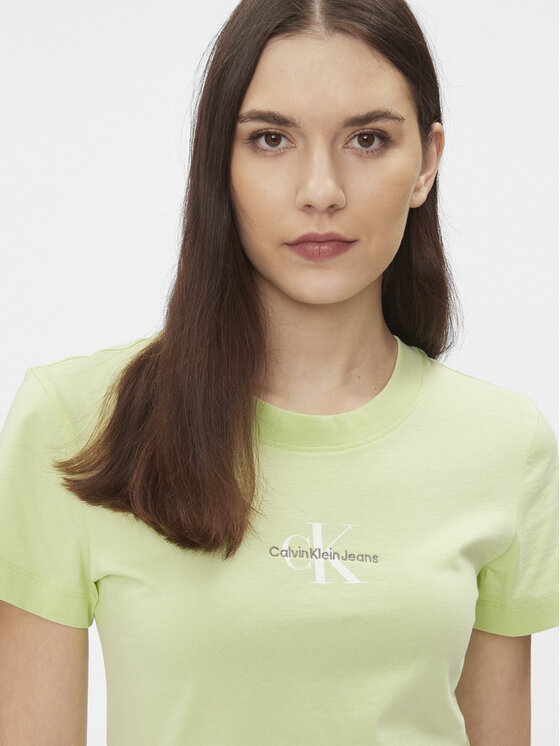 Calvin Klein Jeans Calvin Klein Jeans T-shirt Monologo J20J222564 Zelena Slim Fit