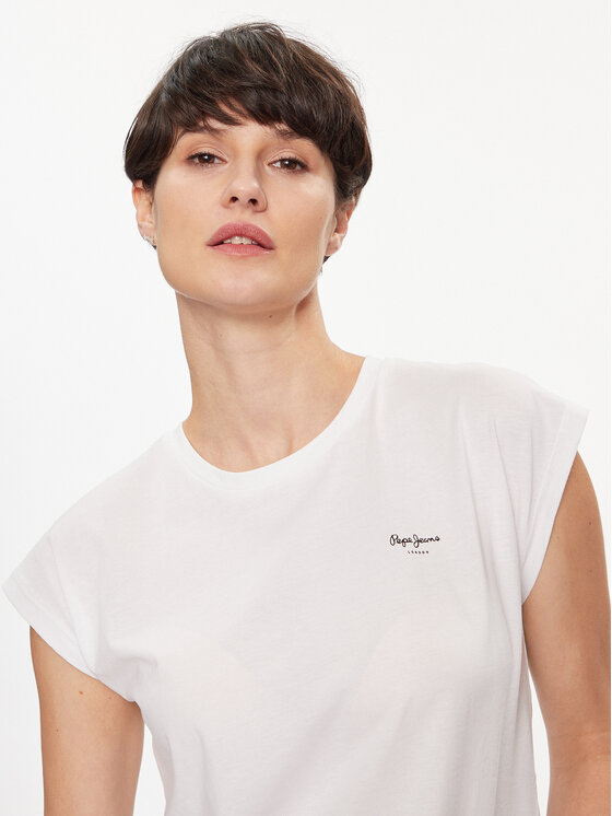 Pepe Jeans Pepe Jeans T-krekls Lory PL505853 Balts Regular Fit