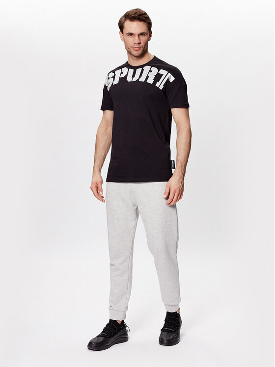 Plein Sport Plein Sport Tričko SACC MTK6031 SJY001N Čierna Regular Fit