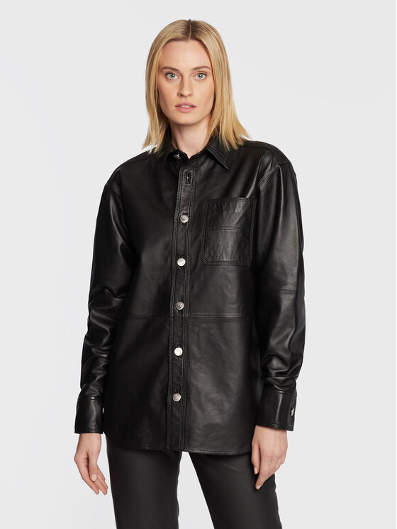 Remain Cămașă Doreen RM1826 Negru Regular Fit Bluzițe imagine noua