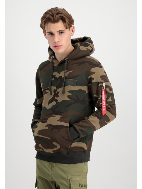 Alpha Industries Alpha Industries Bluza Backprint Camo Hoodie Khaki Regular Fit