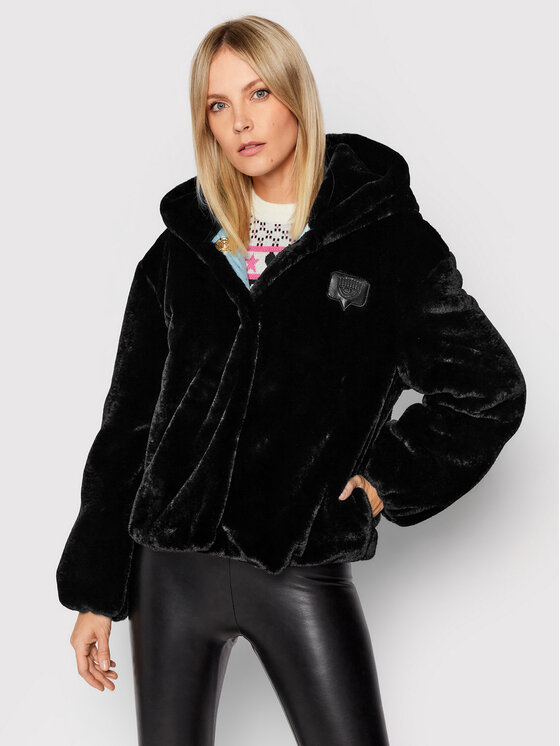 Chiara Ferragni Chiara Ferragni Pelzmantel 71CBS421 Schwarz Regular Fit