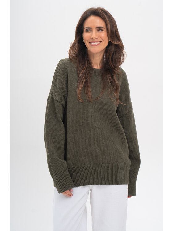 Salme Salme Sweter Livia Zielony Oversize